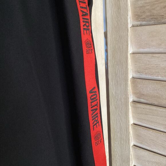 Zadig & Voltaire Black Poemo Band Red Track Stripe Trouser Pants 36 S - Picture 8 of 12